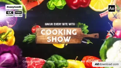 Cooking Show Opener Video Displays template preview