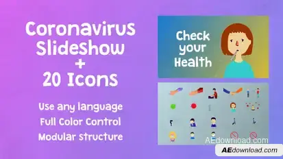 Coronavirus Covid Slideshow + Icons | After Effects Openers template preview
