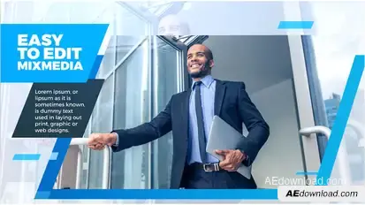 Corporate Blue Slideshow Video Displays template preview