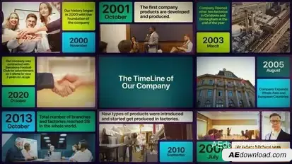 Corporate Company Timeline Slideshow Openers template preview
