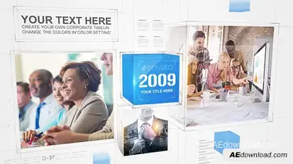 Corporate Cube Timeline Video Displays template preview