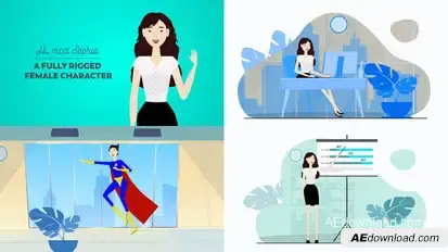 Corporate Female Character Toolkit Vol.1 Product Promo template preview