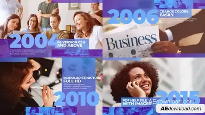 Corporate History Timeline Video Displays template preview