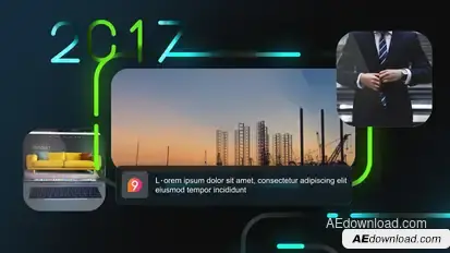 Corporate Line Glow Timeline Slideshow Video Displays template preview