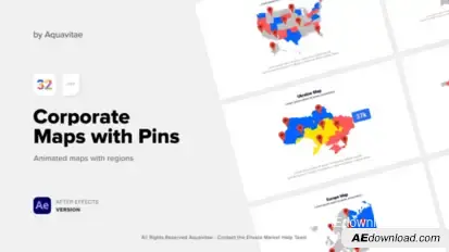 Corporate Maps With Pins Infographics template preview