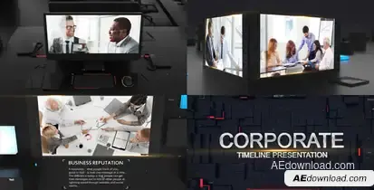Corporate Presentation Video Displays template preview