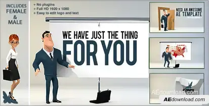 Corporate Presentation 3D Video Displays template preview