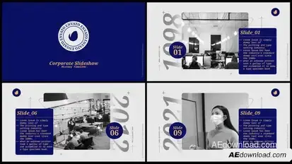 Corporate Slides // History Timeline Video Displays template preview