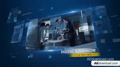 Corporate Tech Slideshow Video Displays template preview