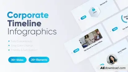 Corporate Timeline Infographics template preview