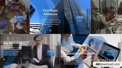 Corporate Timeline Video Displays template preview