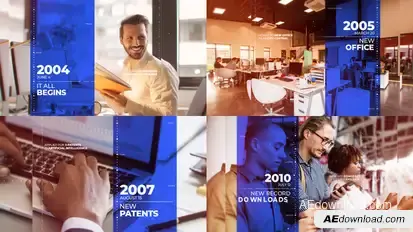 Corporate Timeline Presentation Video Displays template preview