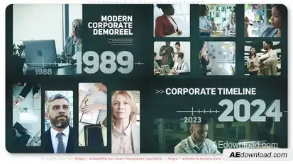 Corporate Timeline Slideshow Openers template preview