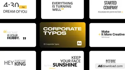 Corporate Typo 01 for After Effects Titles template preview