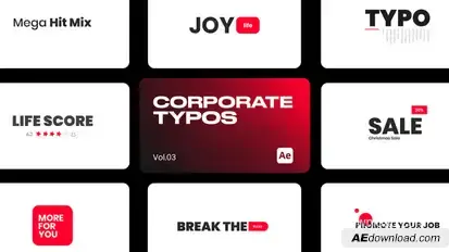 Corporate Typos 03 for After Effects Titles template preview