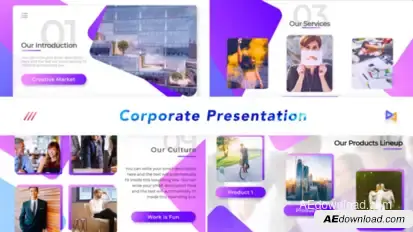 Slideshow Corporate Video Displays template preview