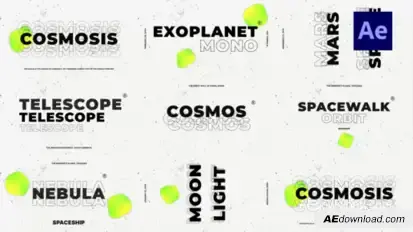 Cosmos White Titles Product Promo template preview