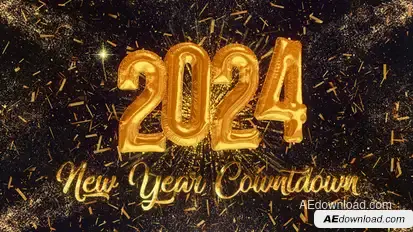 Countdown Golden New Year 2024 Openers template preview