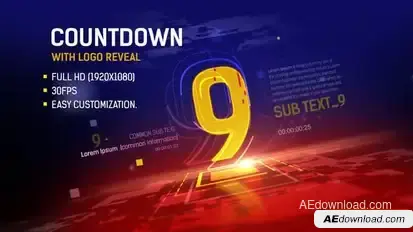 Countdown with Logo Reveal Openers template preview