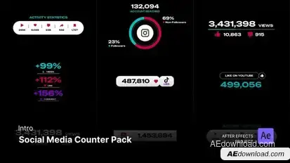 Counter - Social Media Counter Pack After Effects Template Elements template preview