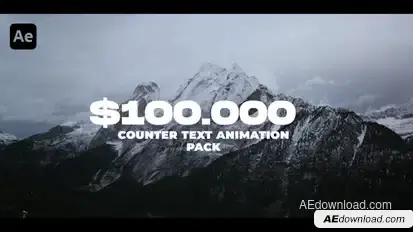 Counter Text Animation Pack Logo Stings template preview