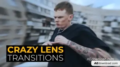 Crazy Lens Transitions | After Effects Titles template preview