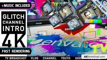Crazy Podcast Show Intro Video Displays template preview