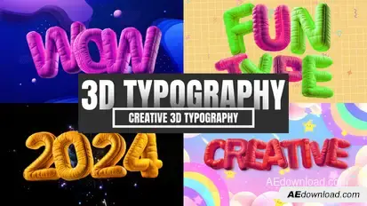 Creative 3D Typography For After Effects Openers template preview