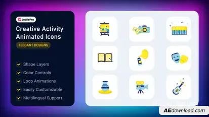 Creative Activity Animated Icons Elements template preview