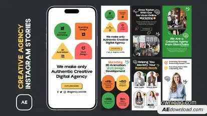 Creative Agency Instagram Stories Product Promo template preview