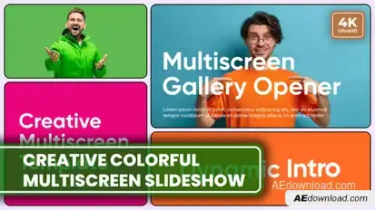 Creative Colorful Multiscreen Slideshow Video Displays template preview