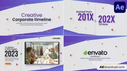 Creative Corporate Timeline Slideshow for After Effects Openers template preview