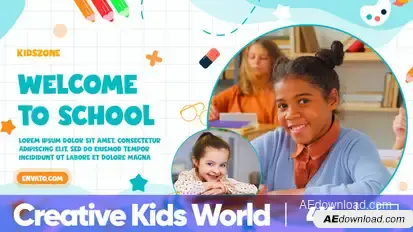 Creative Kids World Promo Video Displays template preview