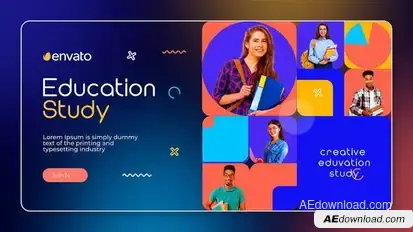 Creative Online Education Study broadcast-packages template preview