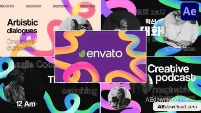 Creative Podcast Slides for After Effects Openers template preview