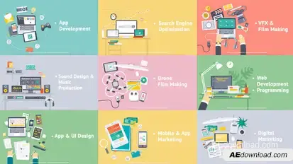 Creative Process - Flat Design Concepts Openers template preview