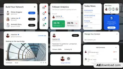 Creative Social Media Widget Infographics template preview