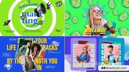 Creative Typography Intro & Photo Montage – Unique Titles & Slideshow Templates Openers template preview