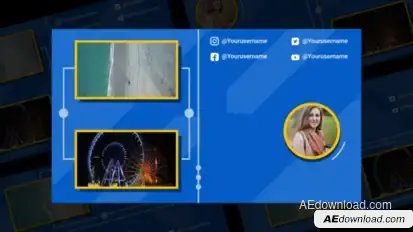 Creative Youtube End Screen Elements template preview
