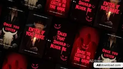 Creepy Stories Podcast Intro Elements template preview