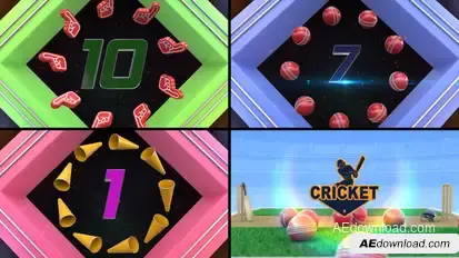 Cricket Countdown 2 Elements template preview