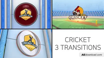 Cricket Logo Transition Elements template preview