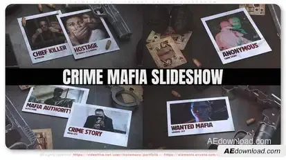 Crime Mafia - Investigation Slideshow Video Displays template preview