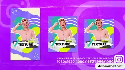 Crumple Tape Paper Collage Instagram Opener Openers template preview