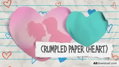 Crumpled Paper (Heart) Video Displays template preview