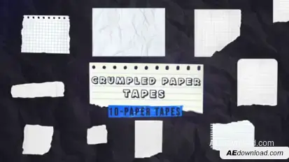 Crumpled Paper Tapes Titles template preview