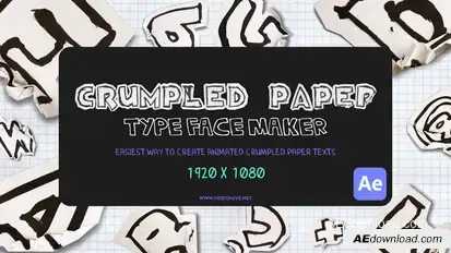 Crumpled Paper Typeface Maker Titles template preview
