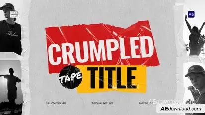 Crumpled Tape Titles Titles template preview