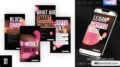 Crypto Blog Instagram Stories Video Displays template preview