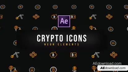 Crypto Neon Icons | Resizable Elements template preview